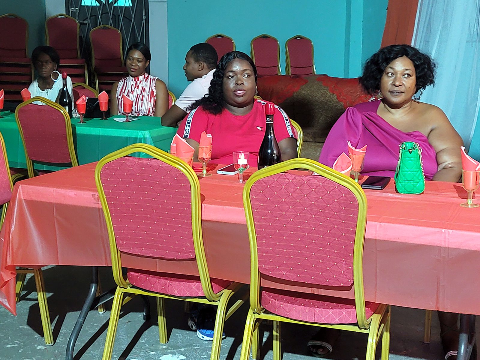 Church members at a fellowship dinner